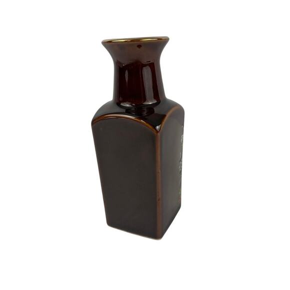 VTG Brown Japanese Gold Trim Details Floral Bud Vase - Picture 9 of 14